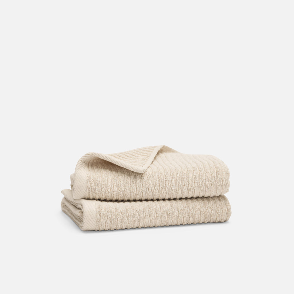 Ribbed Cotton TENCEL™ Hand Towels Set of 2
